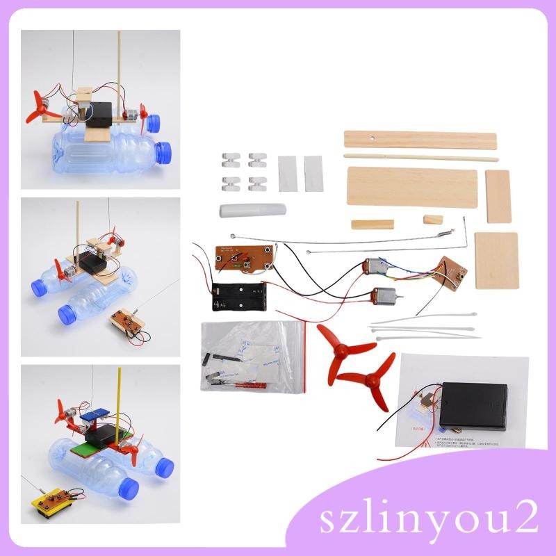 [szlinyou2] DIY RC Boat Kit, Ship Model Kit, Science Experiment Control Boat Model, for Boys Childre
