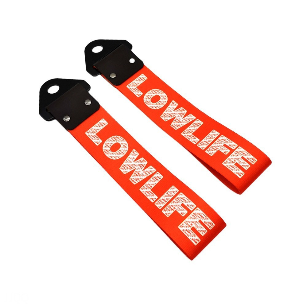 1 ชิ้น JDM LOWLIFE LOW LIFE อุปกรณ์ตกแต่งรถยนต์ - สายพานลากจูง, เชือกลากจูงสําหรับรถแข่งญี่ปุ่น SUV 