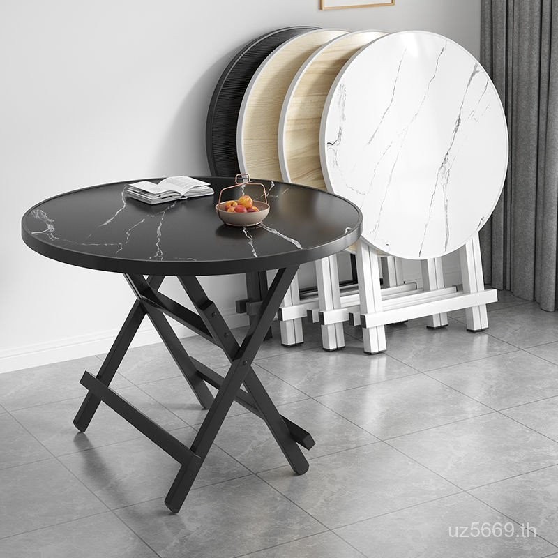 พับแผงลอยโต๊ะพับเก็บได้แบบพกพาพาร์ทเมนท์ขนาดเล็กที่เรียบง่ายกลางแจ้งครัวเรือนโต๊ะรับประทานอาหารกินโต