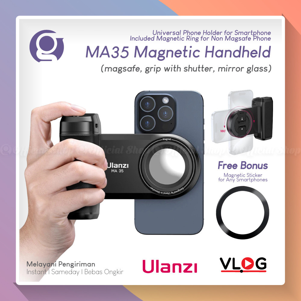 ULANZI MA35 Magnetic Handle Cap Grip สําหรับ Universal HP สมาร์ทโฟน Magsafe CapGrip ชัตเตอร์ Selfie 