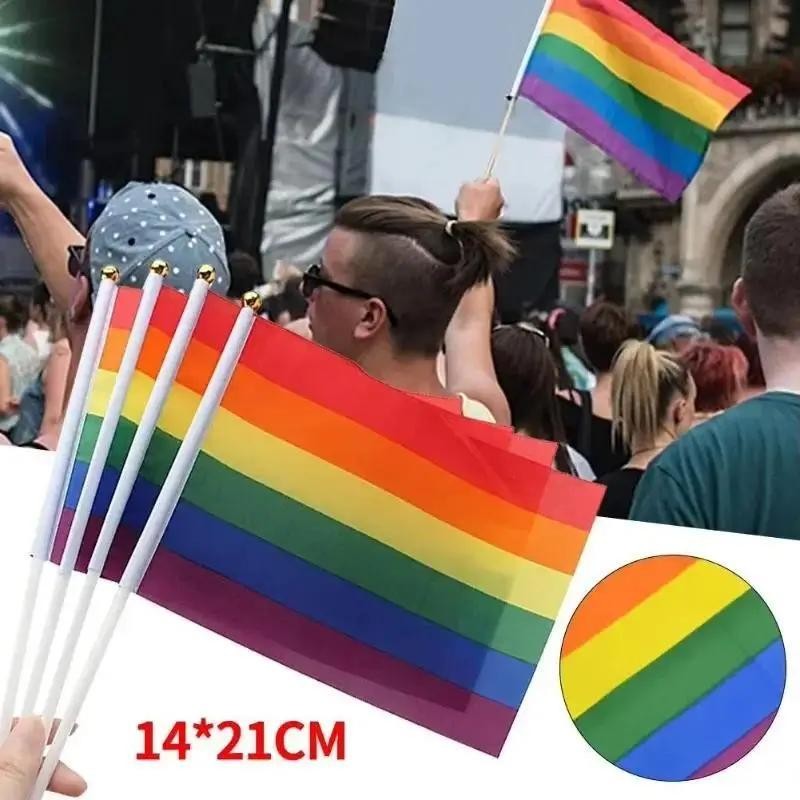Rainbow LGBT Pride Flag ขนาด 14x21 ซม.