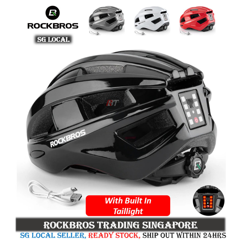 หมวกกันน็อค RockBros สำหรับจักรยานและ Scooter พร้อมไฟนิรภัย HT99 0BMK