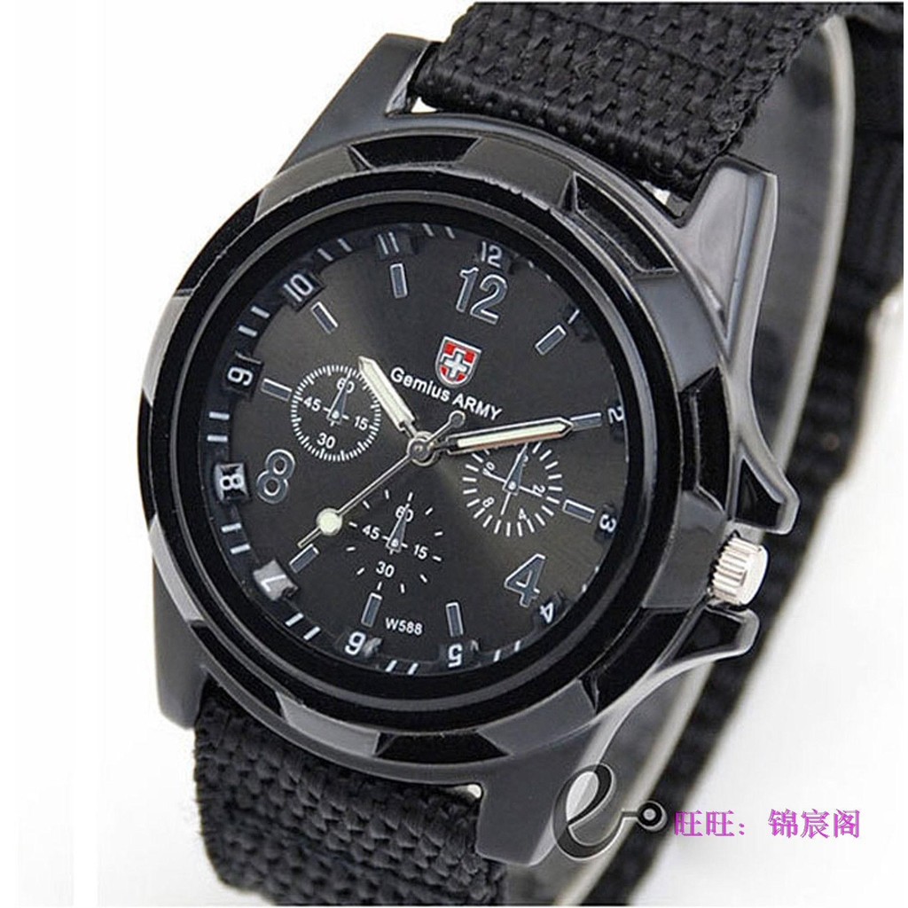 SPORT MILITARY STYLE WRIST WATCH สําหรับผู้ชาย SWISS ARMY สีดํา
