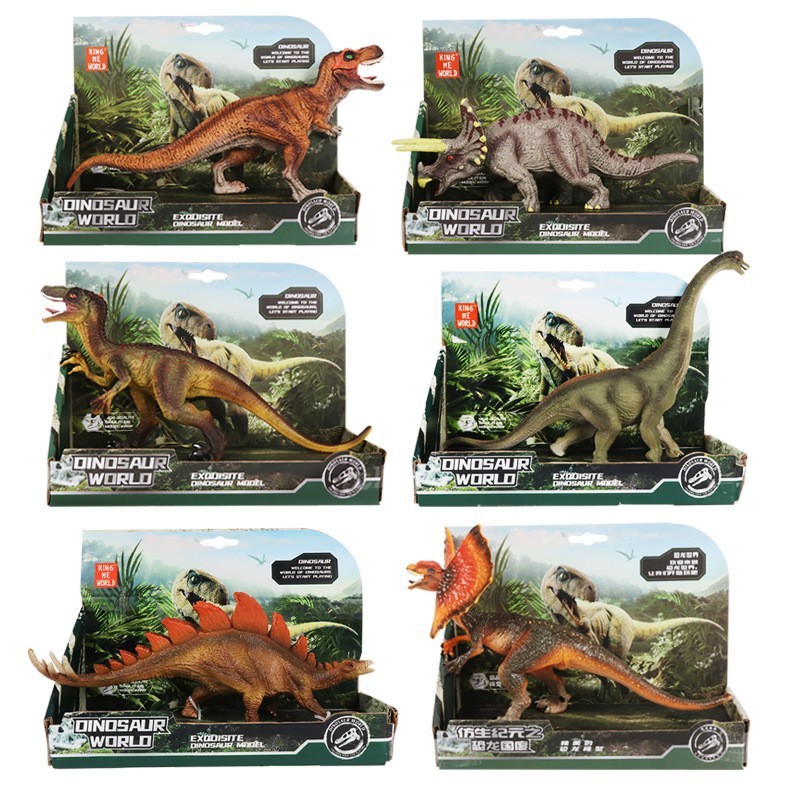 Dinosaur Toy ของเล่นไดโนเสาร์ 33 ซม.รุ่น Stegosaurus Dilophosaurus Tyrannosaurus Triceratops Brachiosaurus Velociraptor ของขวัญสําหรับเด็ก