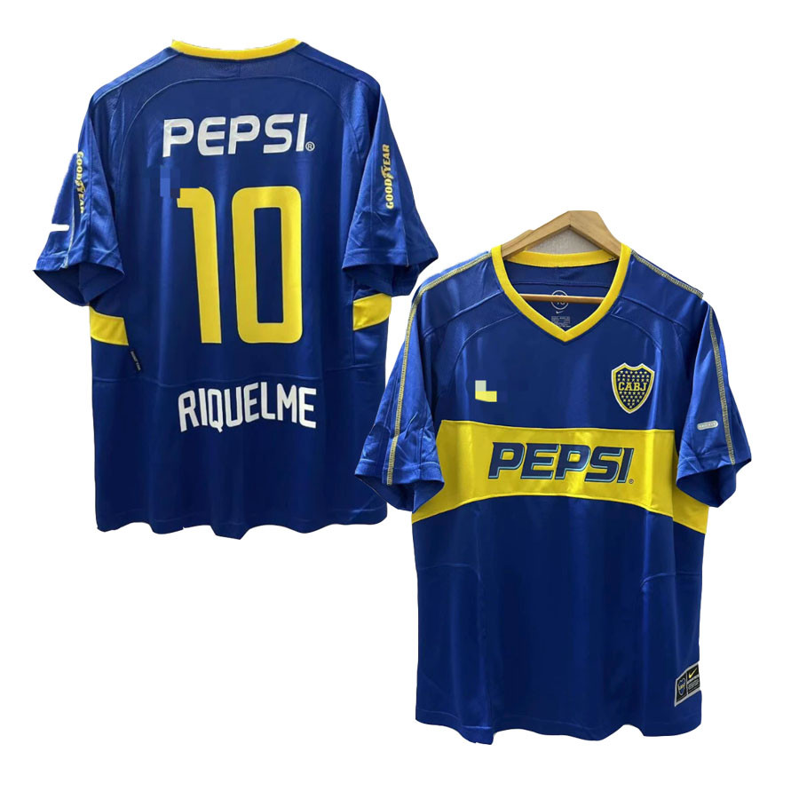 Jersey Retro บัวโนสไอเรสของRIQUELME ความละเอียดสูง เหมาะสำหรับแฟนคลับ Bока Juniors