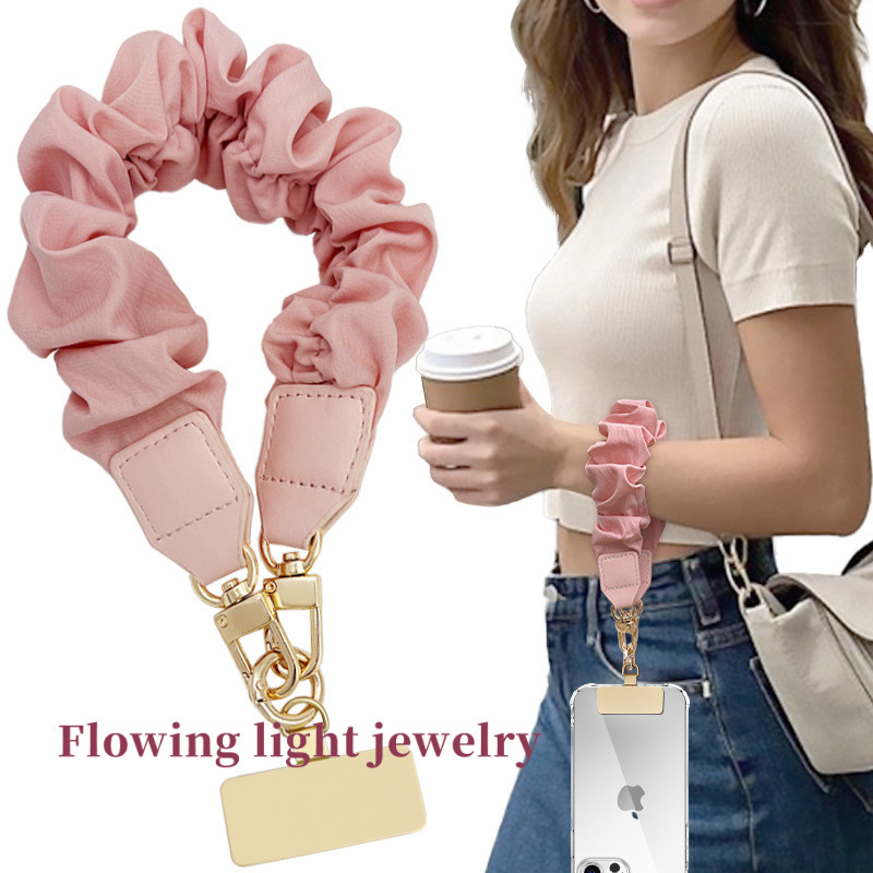 เครื่องประดับเรืองแสงพร้อมสต็อกโทรศัพท์มือถือเชือกเส้นเล็กในแนวทแยงระดับไฮเอนด์โซ่สุภาพสตรีป้องกันการสูญหายจี้เชือก