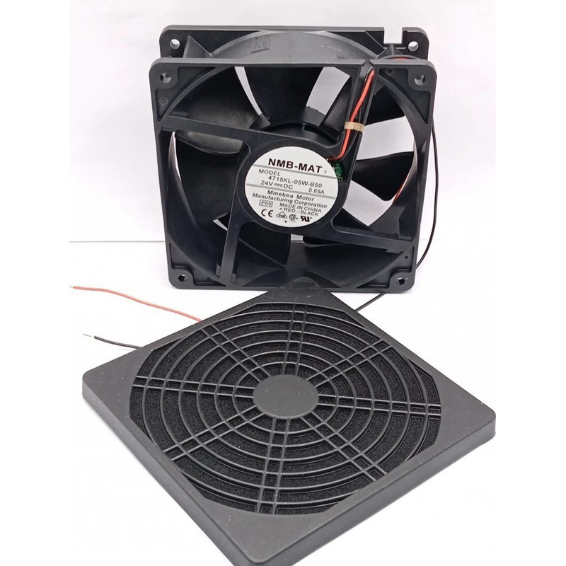 ฟิวส์เตอร์+พัดลม4นิ้วครึ่ง 24v NMB-MAT 7 MODEL 4715KL-05W-B50 24V=DC Minebea Motor ส่งจาก กทม