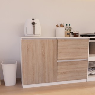 Looms ตู้ครัวเตี้ย รุ่น PEPPER 120-A สีขาวตัดสีโซลิดโอ๊ค (12…