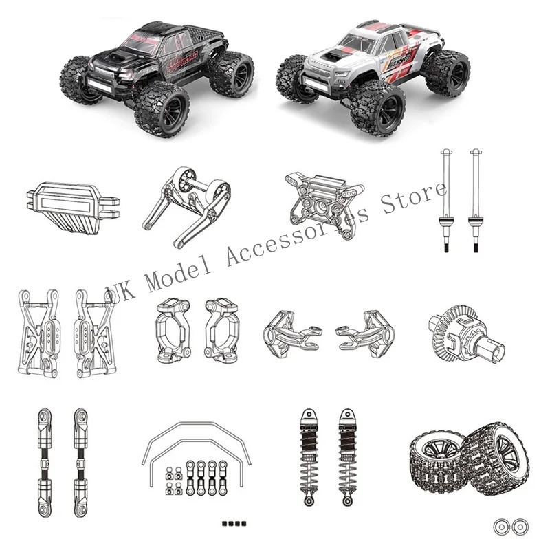 MJX Hyper Go 10208 V2 ดัดแปลงอุปกรณ์เสริม Differential โช้คอัพยางกันชนเกียร์ Swing Arm Link 1/10 RC 
