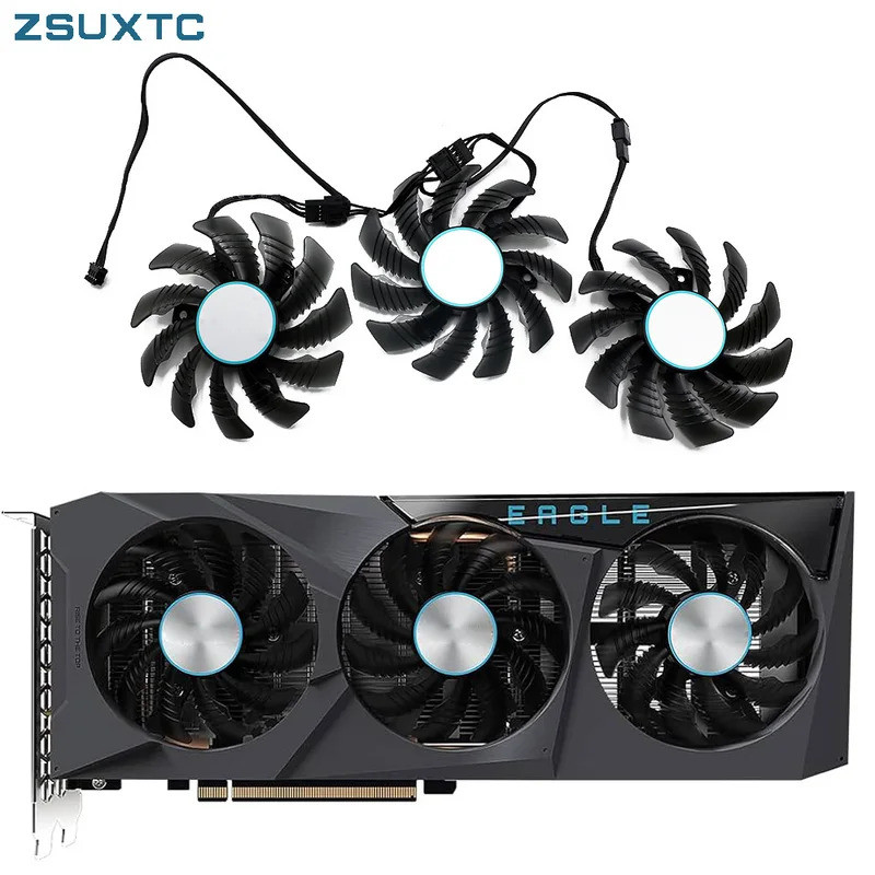 75มม. ที128010SU Cooler พัดลมสําหรับ Gigabyte Radeon RX 6600 6700 XT RTX 3070 Ti EAGLE กราฟิกการ์ด C