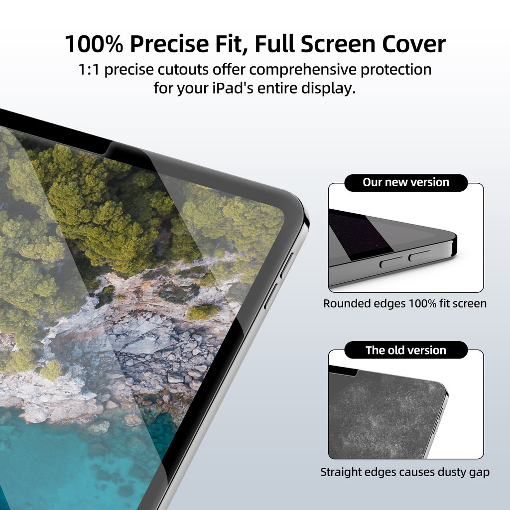 [ข่าว]ฟิล์มกันรอยหน้าจอกระจกนิรภัยสำหรับ gen10/11 A16 10.2 Pro 11 13 Air 4/5/6/7 ลายนิ้วมือแบบใส - รูปที่ 2