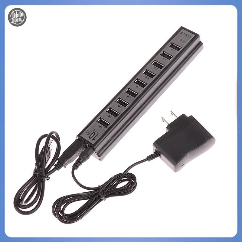 WL| อะแดปเตอร์แปลงไฟ อะแดปเตอร์ฮับเครื่องชาร์จ Usb Hi-speed Multi Hub 10 พอร์ตสําหรับแล็ปท็อปพีซีใหม
