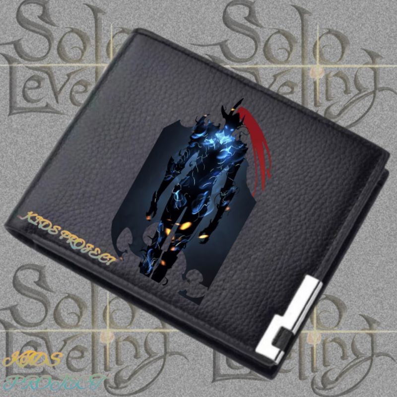 Igris SOLO LEVELING Character Childrens Folding Wallet - กระเป๋าสตางค์สีดําสําหรับเด็กชายและเด็กหญิง