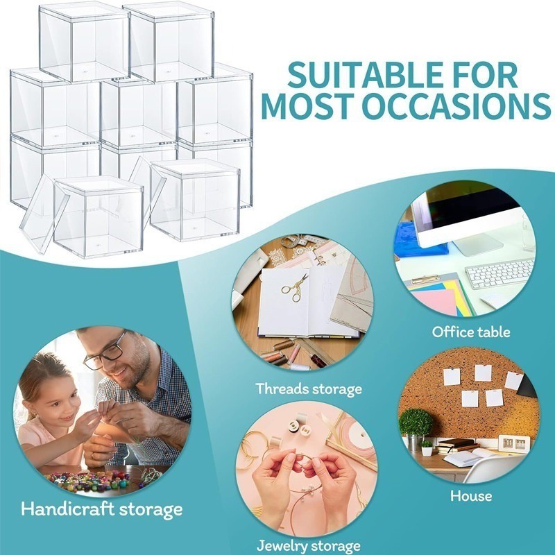 5/10/20/30ชิ้นพลาสติกใสกล่องเก็บขนม-ตาราง ลูกบาศก์ เครื่องประดับของขวัญแสดงกรณี - รูปที่ 5