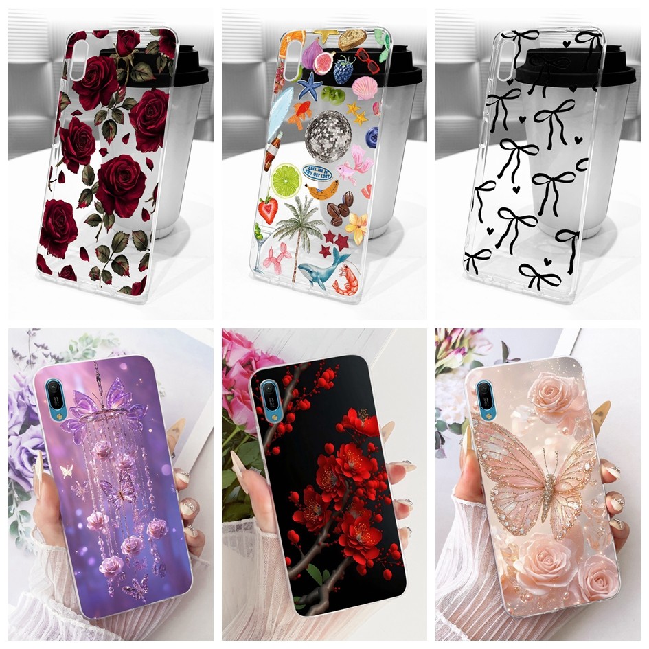 ปลอกใสสําหรับ Huawei Y6 2019 MRD-LX1 MRD-LX3 / Y6 Pro 2019 MRD-LX2 / Y6s JAT-LX3 JAT-L29 กรณีนุ่มดอก