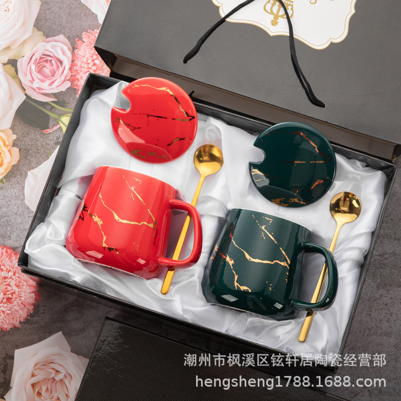 ฝาแก้ว tyeso ฝาแก้วเยติ สร้างสรรค์หม้อแก้วท้องถ้วยเซรามิกนอร์ดิก อิน ถ้วยกาแฟที่ไม่ซ้ํากันลายหินอ่อน