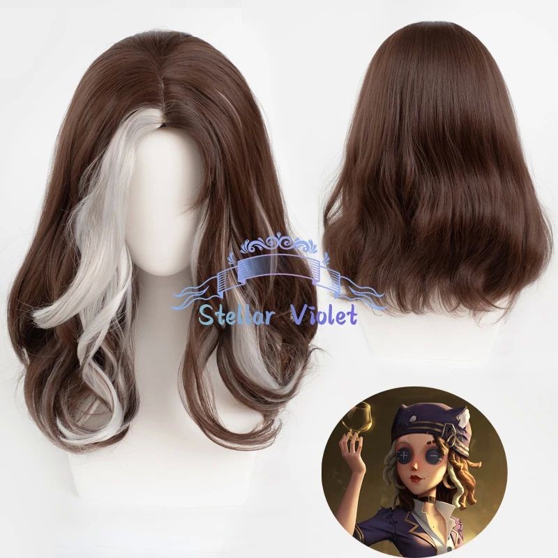 Barmaid Demi Bourbon วิกผมเกม Identity V คอสเพลย์วิกผมสังเคราะห์ผม Barmaid คอสเพลย์วิกผม 50 ซม.สีน้ํ