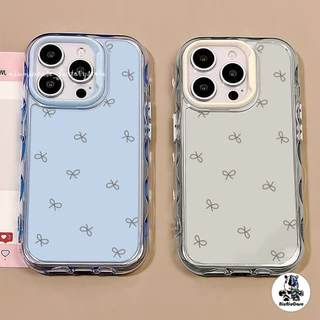 สําหรับ เคสไอโฟน13 โบว์ผีเสื้อที่น่ารัก For iPhone 16 15 14 13 12 11 17 Pro Max 15 16 Plus เคสโทรศัพท์ Insสี Jelly Case