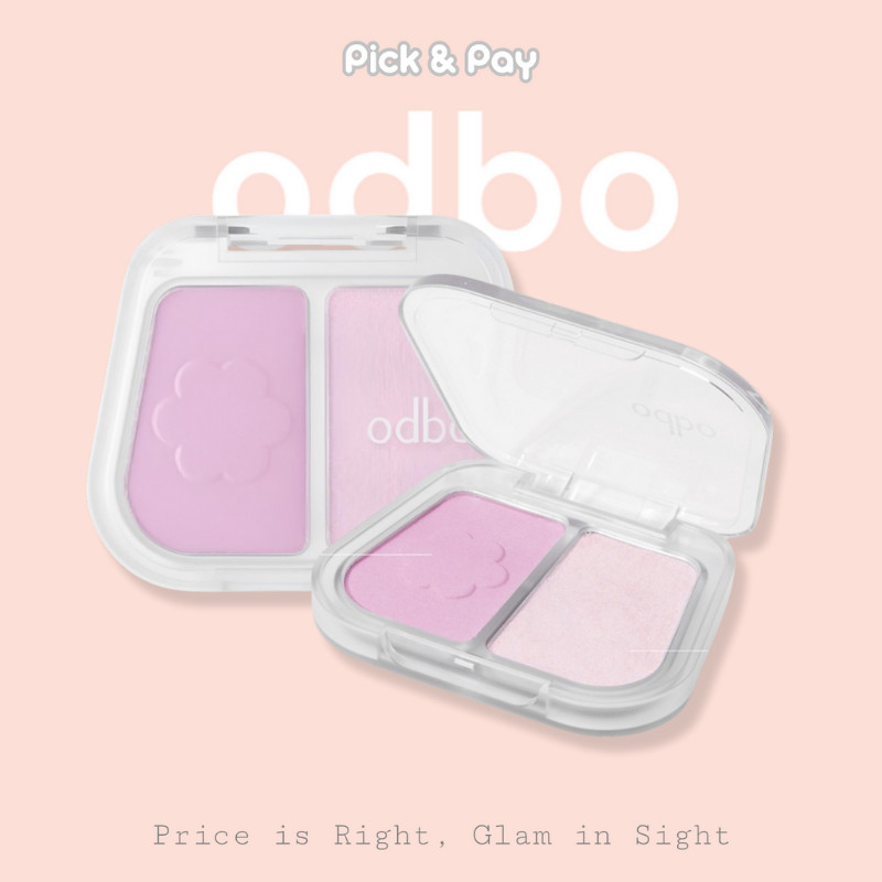 odbo Duo Fuse Blush & Highlight บลัชออน & ไฮไลท์เตอร์ เนื้อละเอียด เนียนนุ่ม (OD1333)