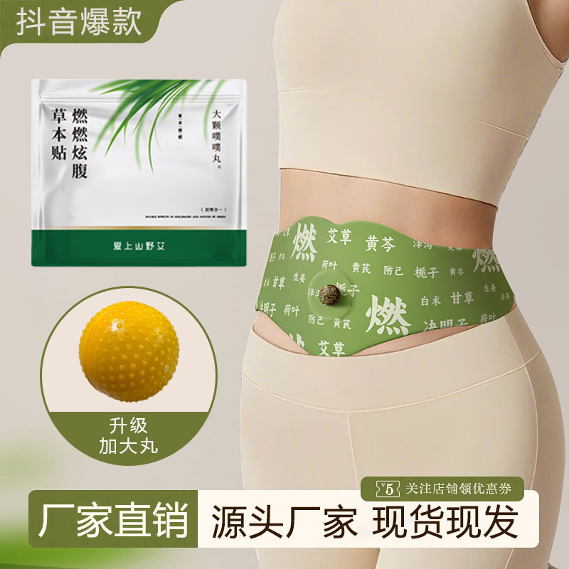 แหล่งภูเขา Wild Herbal Burning Belly Patch Mugwort Sweating Oil Cutting Burning Belly Herbal Patch S