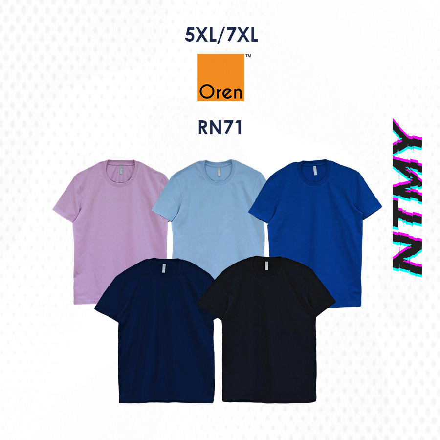 RN71 Oren กีฬาขนาดใหญ่ Unisex คลาสสิก Basic ลูกเรือคอ 100% ผ้าฝ้ายหวี 210gsm/10 สี NTMY 2