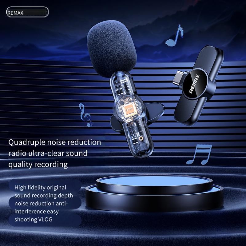 Remax One to Two Wireless Collar Live Microphone Microphone Microphone K09/K10