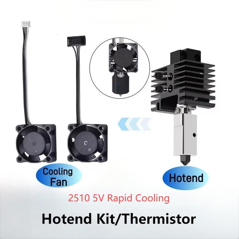 For Bambu Lab X1/P1 Hotend Kit nozzle 2510 Cooling Fan Rapid X1C P1S P1P Heater&Ceramic Thermistor 3