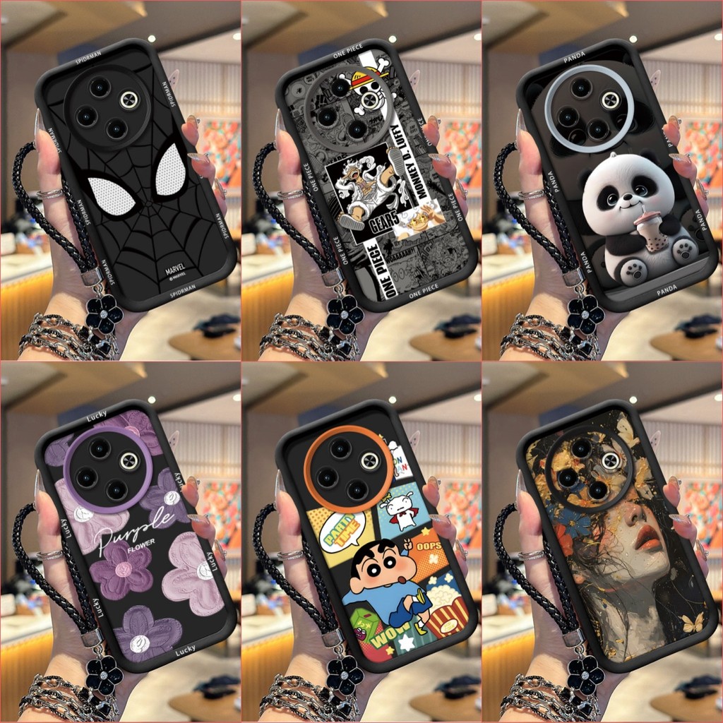 เคส TECNO SPARK 30C เคสป้องกันโทรศัพท์ซิลิโคนอ่อนนุ่มเทรนด์ภาพสีดํา TYHS
