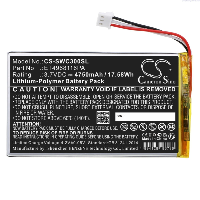 Cameron Sino 3.7V 4750mAh GPS, แบตเตอรี่ Navigator ET4968116PA สําหรับ Swing Caddie SC300 Portable G