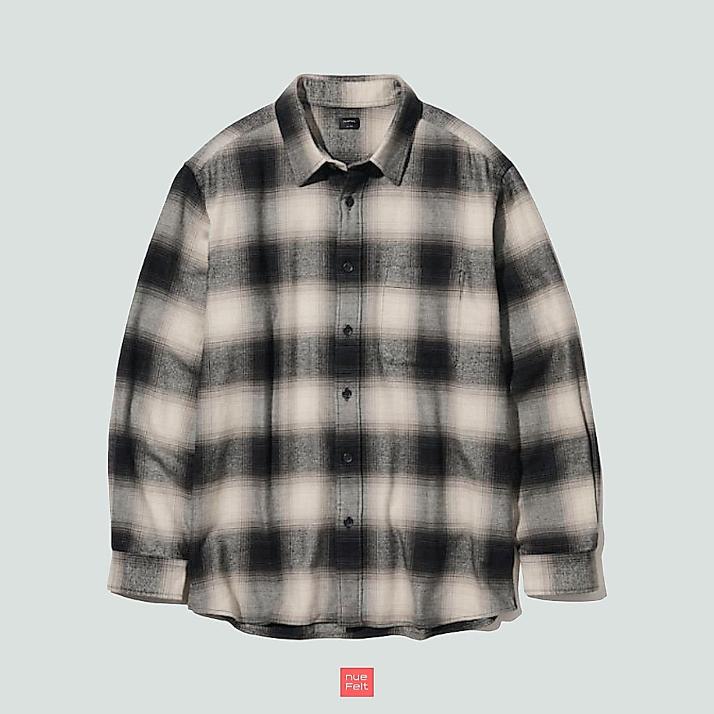 KEMEJA NUEFELT เสื้อเชิ้ตผ้าสักหลาดแขนยาวผู้ชาย Cambridge