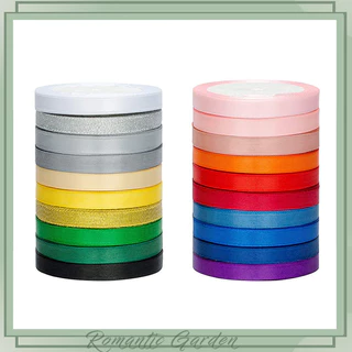 ริบบิ้นผ้าซาติน 0.6 ซม. ยาว 25 หลา หลายสี ทำโบว์ ห่อของขวัญ DIY จัดช่อดอกไม้ งานแต่ง พร้อมส่ง