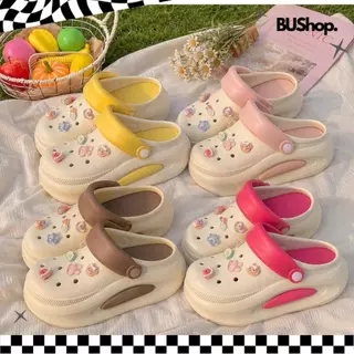 BUShopz รองเท้าแตะหัวโตสไตล์เกาหลี รุ่นน่ารัก พื้นหนา ใส่สบาย สำหรับผู้หญิง