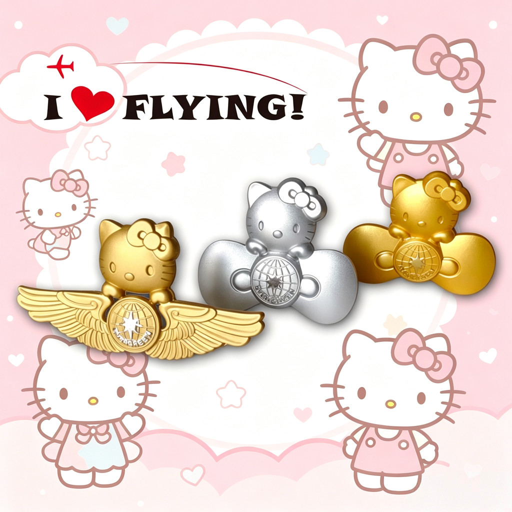 ฉันรักบิน|EVA AIR Hello Kitty การ์ตูน AIR Badge AIR Flight ป้ายที่ระลึก