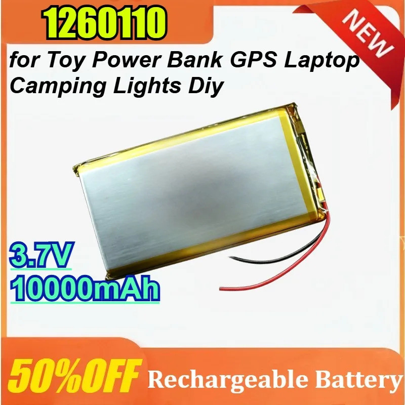 1260110 3.7V 10000mAh สําหรับของเล่น Power Bank GPS แล็ปท็อป Camping ไฟ Diy ชาร์จ Polymer Batterie