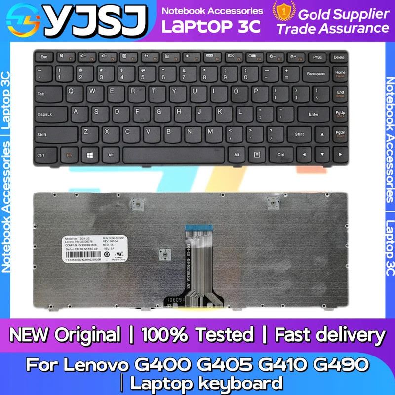 แป้นพิมพ์โน๊ตบุ๊คแล็ปท็อปใหม่สําหรับ Lenovo G400 G405 G410 G490 G480 G485 G500 G505 B570 B570E B590 