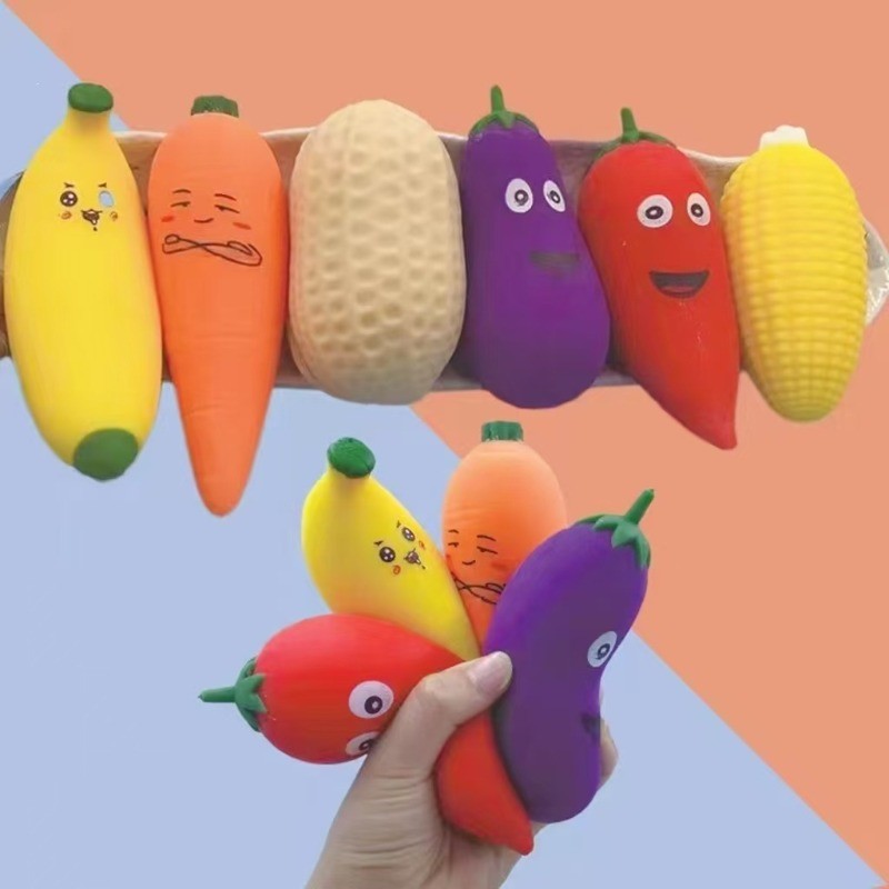 น่ารักผักผลไม้บีบของเล่นช้า Rebound Squishy ของเล่นบรรเทาความเครียดสําหรับเด็กผู้ใหญ่