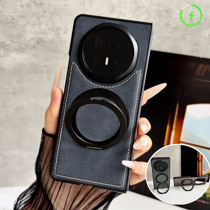 เคสบานพับแม่เหล็ก 360° ขาตั้งแหวนสําหรับ HUAWEI Honor Magic V6 V5 V3 Mate X6 X5 ปกหนัง