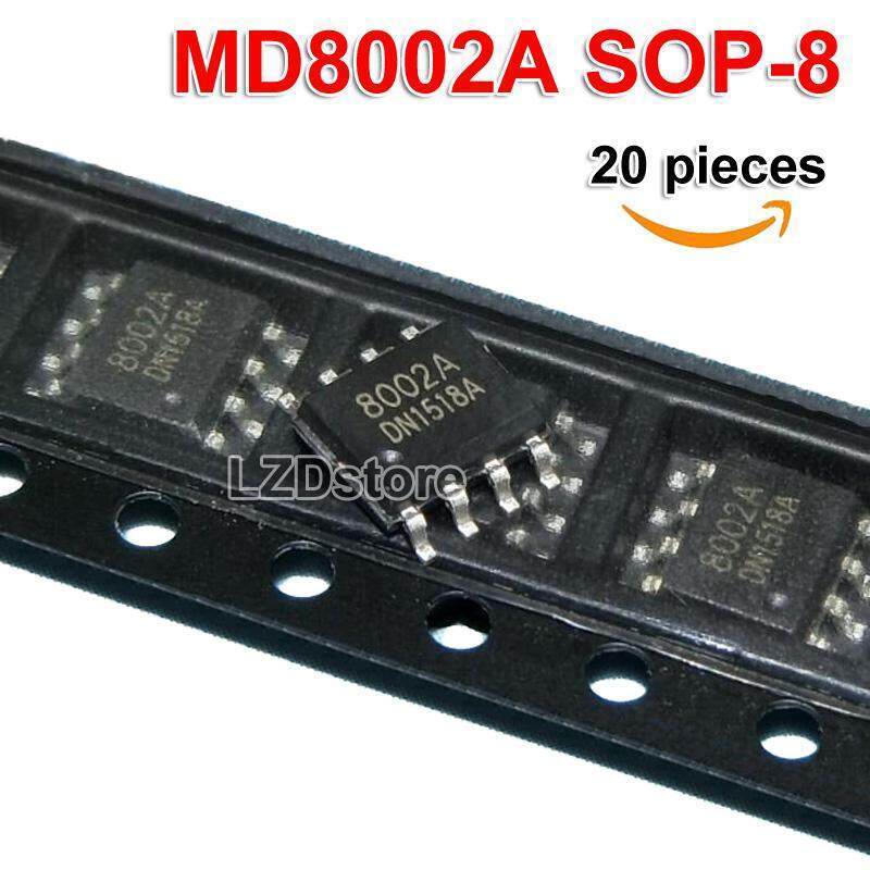 20pcs MD8002A SOP-8 MD 8002A SOP8 SMD 8002 เครื่องขยายเสียงชิป IC ใหม่เดิม