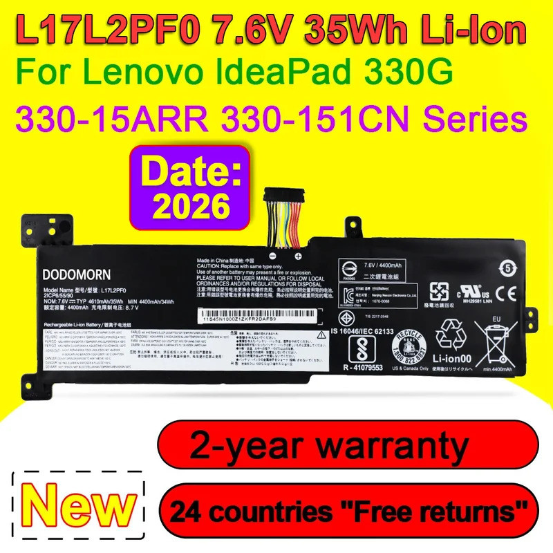 L17L2PF0 L17M2PF0 สําหรับLenovo IdeaPad 330G 330 15ARR 330-15ICN Seriesแบตเตอรี่แล็ปท็อปL17M2PF1 L17
