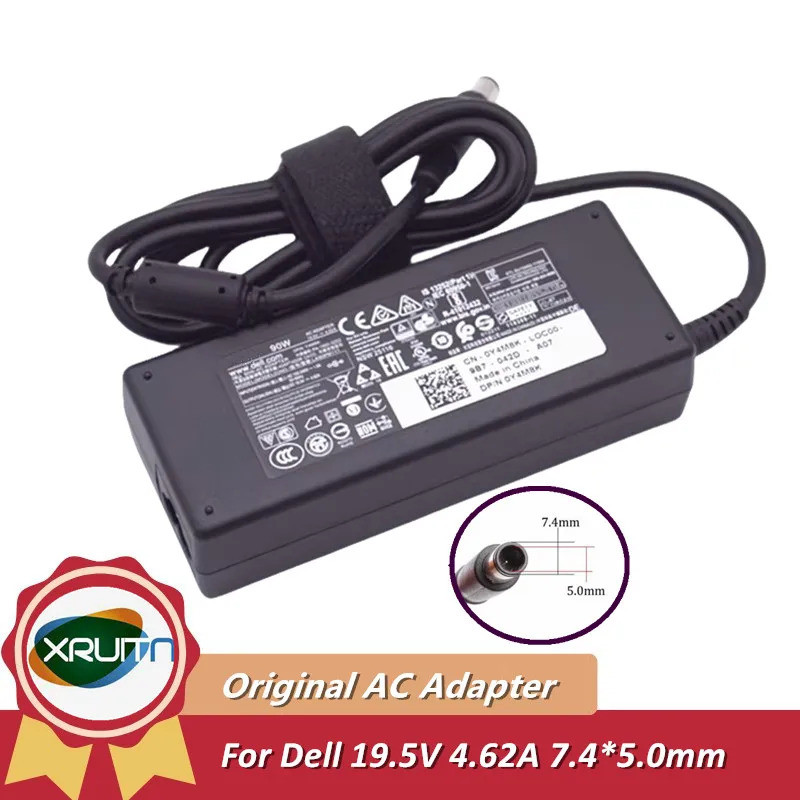 Original 19.5V 4.62A 90W AC Adapter Charger สําหรับ DELL 14R 15R 552 7520 14Z 17R 5720 E6400 E7440 แ