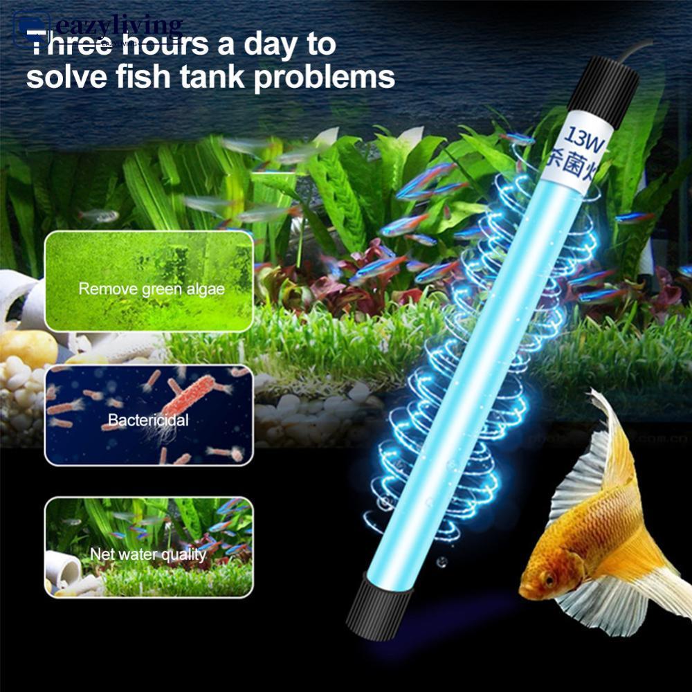EAZYLIVING 5 W/7 W/9 W/11 W/13 W Aquarium UV ฆ่าเชื้อโคมไฟน้ําทําความสะอาดสําหรับโคมไฟถังปลาปลาบ่อฆ่