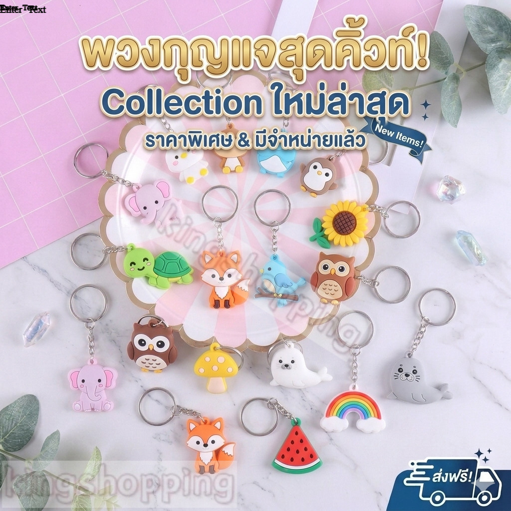 kingshopping JS324(ร้านไทย)พวงกุญแจ PVC ขนาด 4 cm. ลายการ์ตูน (สุ่มลาย) พวงกุญแจขนาดเล็ก