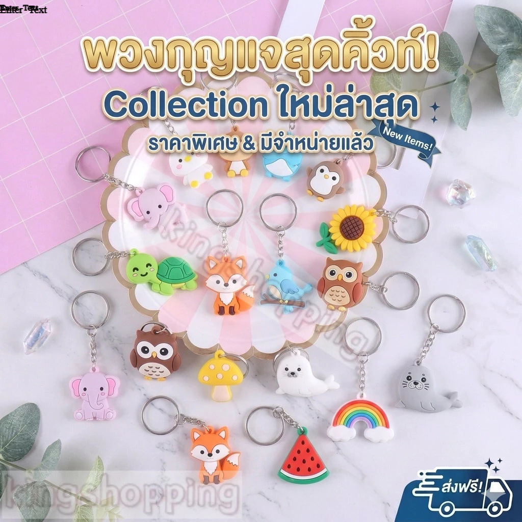 พวงกุญแจ PVC ลายการ์ตูน ขนาด 4 cm JS324