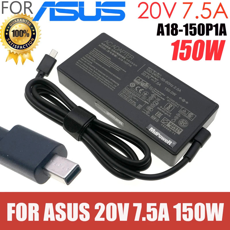 20V 7.5A 150W AC Adapter Charger สําหรับ ASUS ROG Zephyrus V16 V3607 V3607VJ V3607VU A24-150P1A แล็ป