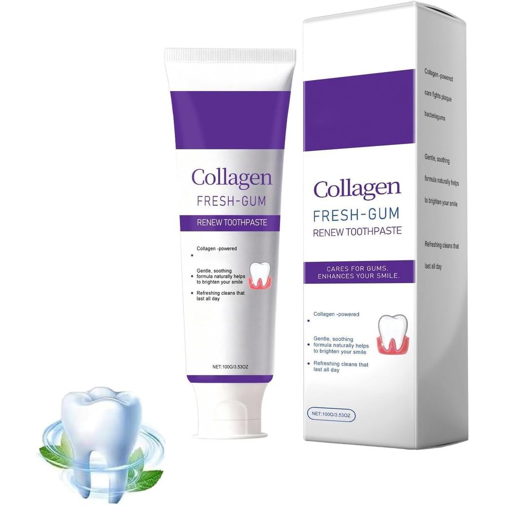 Collagen Purple Toothpaste, Whitening Toothpaste, Nature Gentle Oral Care Toothpaste, Strengthening 