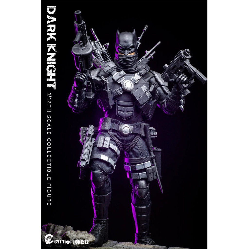 [พรีเมี่ยม] พร้อมสต็อก CY7TOYS 1/12 Dark Night Knight เสื้อผ้าผ้าขนาด 6 นิ้วรูปการกระทําฟรีของขวัญพิ