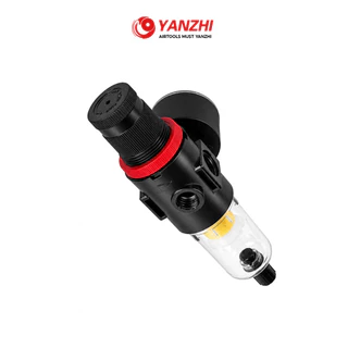 Yanzhi ตัวดักน้ำปรับแรงดันลม 1/4" พร้อมเกจวัดแรงดัน กรองน้ำ กรองฝุ่น สำหรับปั๊มลม