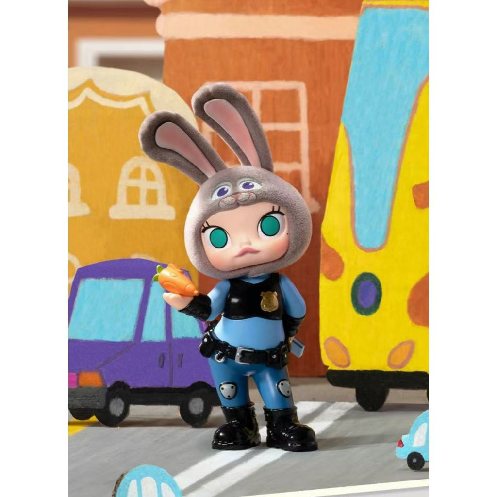 POPMART POPMART MOLLY Crazy Animal City Series Mystery Box Doll Office Doll แฟชั่นตกแต่งของขวัญวันเก