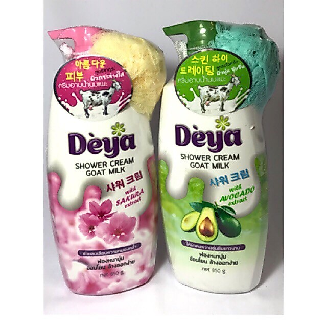Deya​ ดีย่า ​ชาวเวอร์ครีม โกทมิลค์​ ครีมอาบน้ำ​ 850 ml.