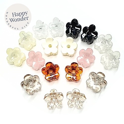 2 ชิ้น กิ๊บติดผม สุดฮิต กิ๊บดอกไม้เล็ก 1.8 - 2 cm กิ๊บหนีบผม  หลายสี แบบใส